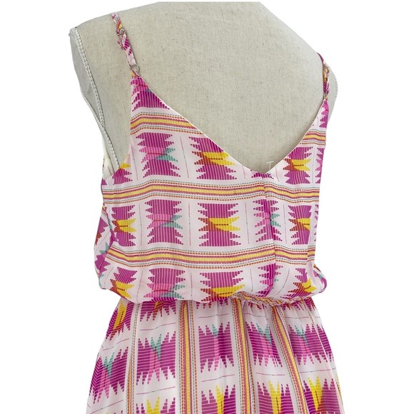 Ocean Drive Womens Fit Flare Sleeveless Dress Bright Aztec Print Size Medium - Picture 6 of 9